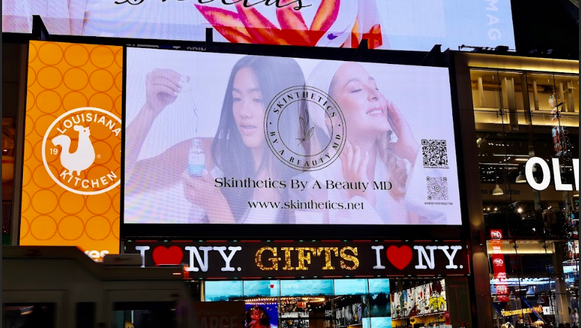 skinthetics billboard in NYTS